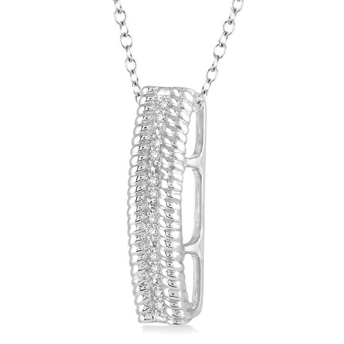 Silver Rope Diamond Pendant