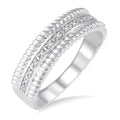 Silver Rope Diamond Ring
