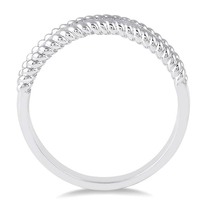 Silver Rope Diamond Ring
