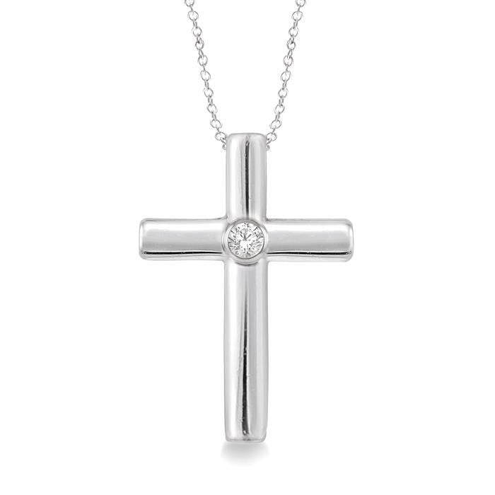 Silver Cross Diamond Fashion Pendant