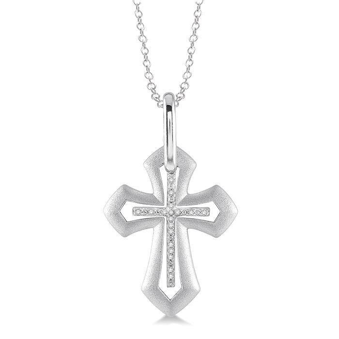 Mistral Serenade Silver Cross Diamond Fashion Pendant