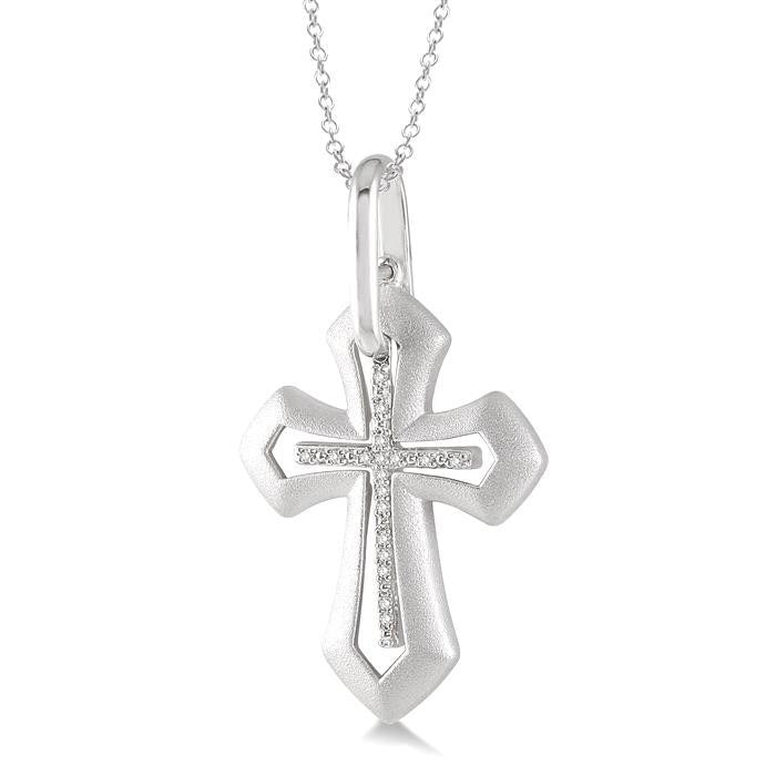 Mistral Serenade Silver Cross Diamond Fashion Pendant