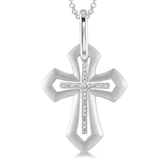 Mistral Serenade Silver Cross Diamond Fashion Pendant