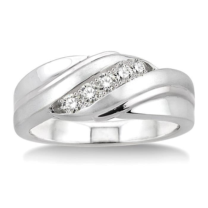Silver Men's Diamond Ring