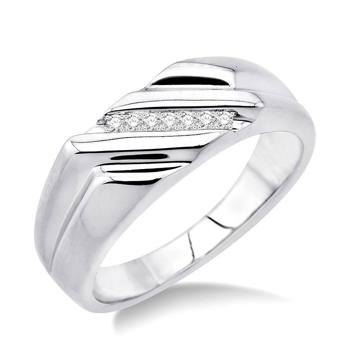 Silver Men's Diamond Ring