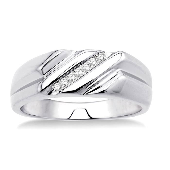 Silver Men's Diamond Ring