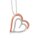 Bellona Sabine Silver Double Heart Shape Diamond Fashion Pendant