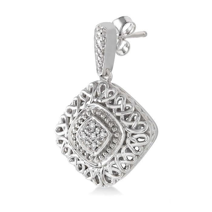 Silver Diamond Earrings