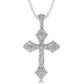 Silver Cross Diamond Fashion Pendant