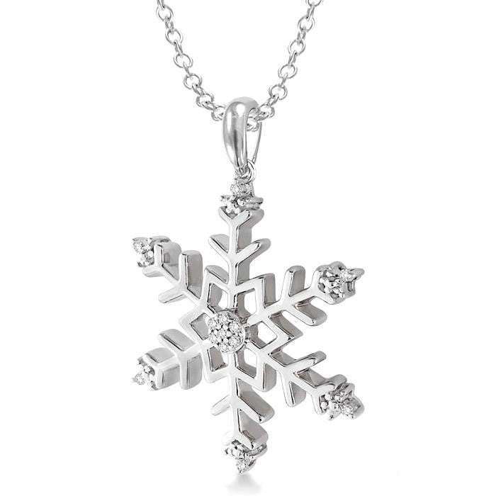 Meadow Kestrel Silver Snow Flake Diamond Fashion Pendant