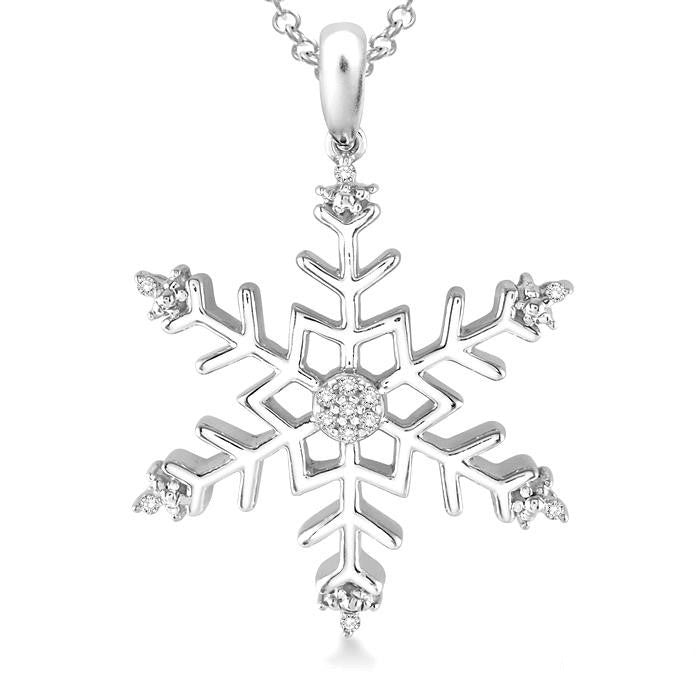 Meadow Kestrel Silver Snow Flake Diamond Fashion Pendant
