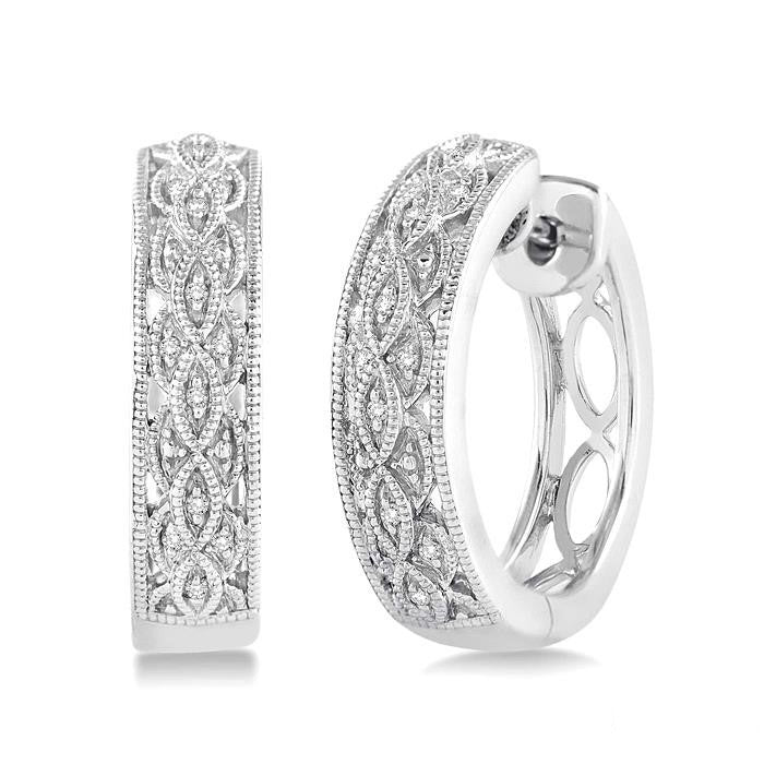 Silver Diamond Earrings