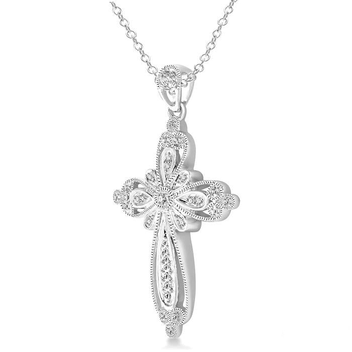 Yvette Xanthe Silver Cross Diamond Fashion Pendant