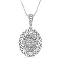 1/20 Ctw Round Cut Diamond Fashion Pendant in Sterling Silver with Chain