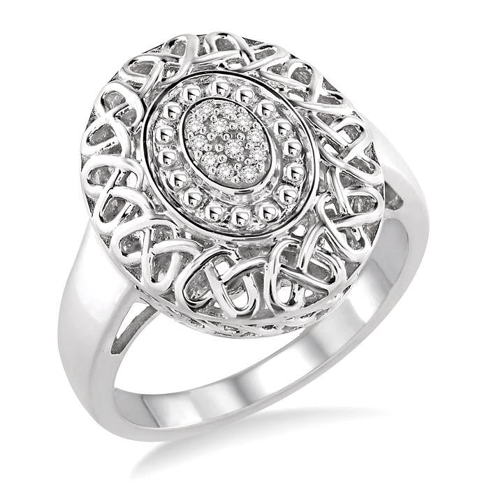 1/20 Ctw Round Cut Diamond Fashion Ring in Sterling Silver