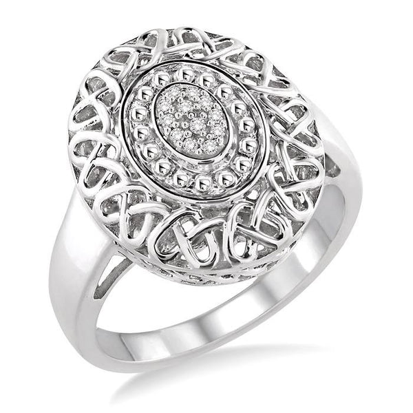 1/20 Ctw Round Cut Diamond Fashion Ring in Sterling Silver