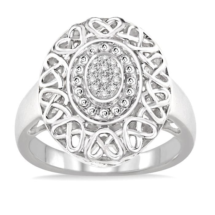 1/20 Ctw Round Cut Diamond Fashion Ring in Sterling Silver