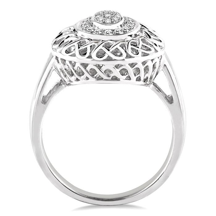 1/20 Ctw Round Cut Diamond Fashion Ring in Sterling Silver