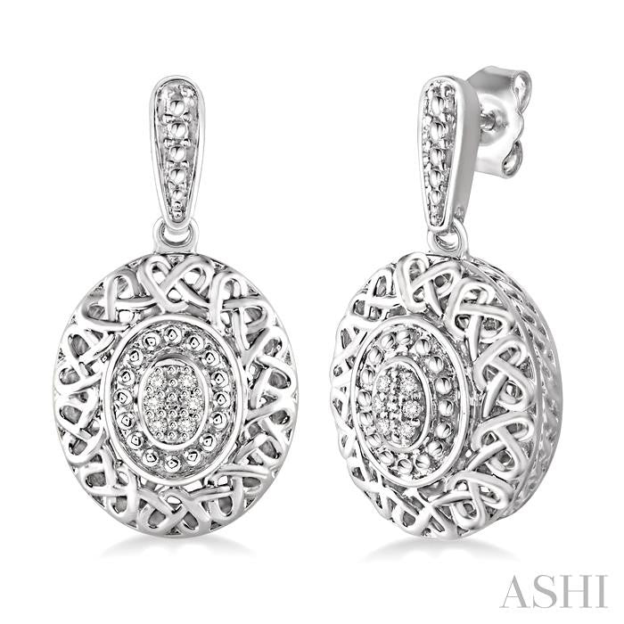 1/20 Ctw Round Cut Diamond Fashion Earrings in Sterling Silver