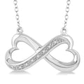 Silver Infinity Heart Shape Diamond Fashion Pendant