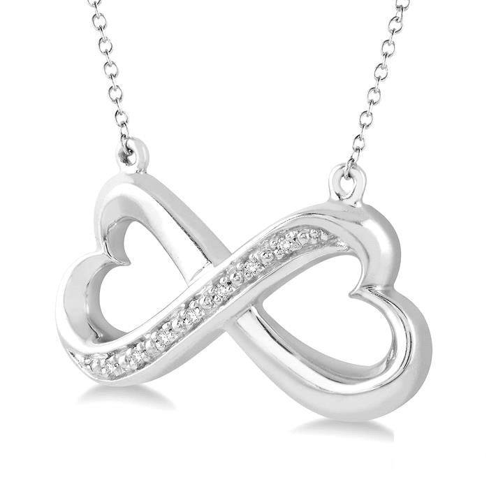 Silver Infinity Heart Shape Diamond Fashion Pendant