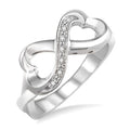 Silver Infinity Heart Shape Diamond Fashion Ring