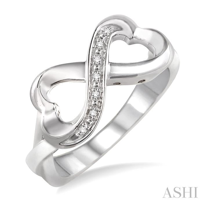 1/50 Ctw Round Cut Diamond Infinity Ring in Sterling Silver