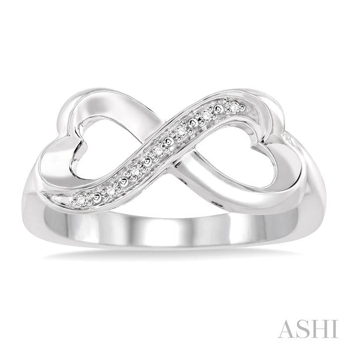 1/50 Ctw Round Cut Diamond Infinity Ring in Sterling Silver