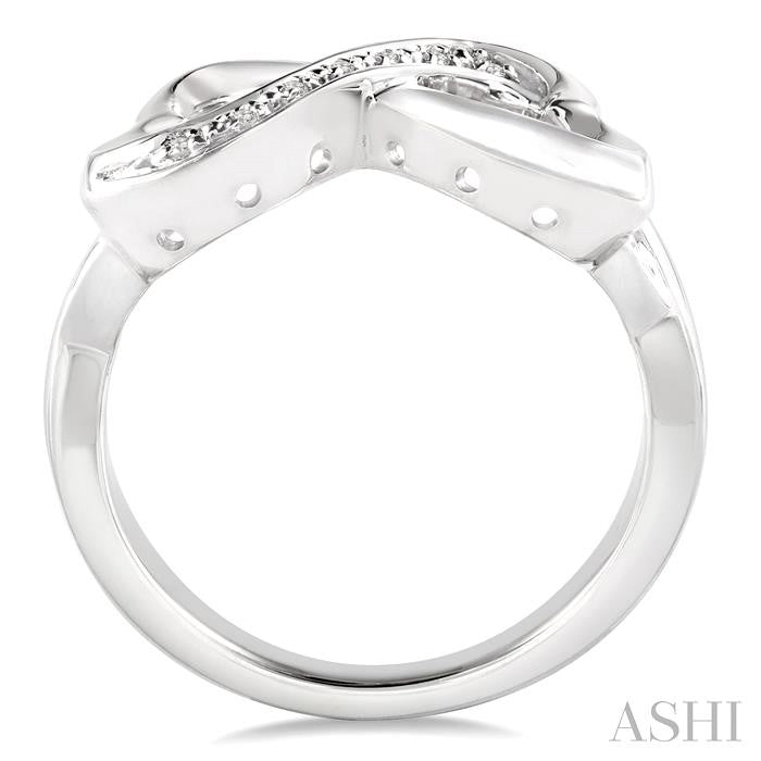 1/50 Ctw Round Cut Diamond Infinity Ring in Sterling Silver