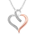 Cascade Thistle Silver Heart Shape Diamond Fashion Pendant