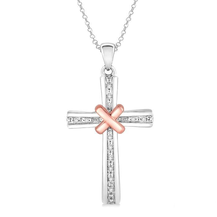 Silver Cross Diamond Fashion Pendant
