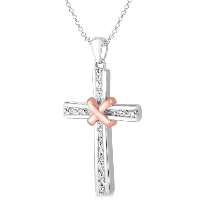 Silver Cross Diamond Fashion Pendant