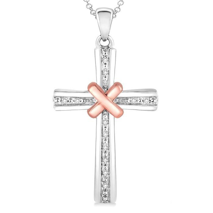 Silver Cross Diamond Fashion Pendant