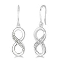 Silver Infinity Shape Diamond Earrings