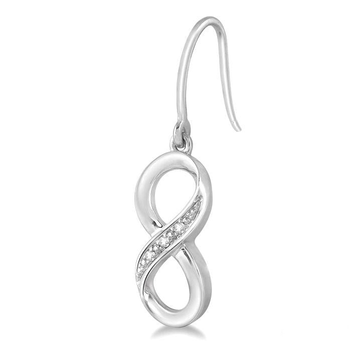 Silver Infinity Shape Diamond Earrings