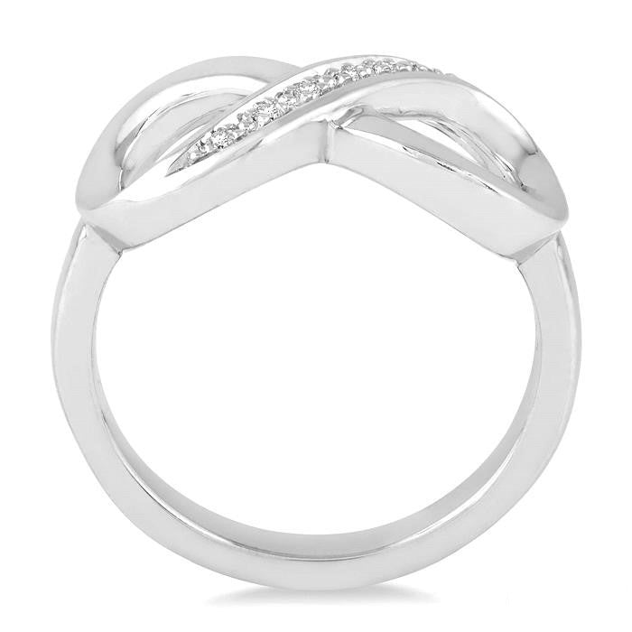 Sterling Silver .02 Ctw Diamond Infinity Ring