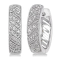 Silver Diamond Hoop Earrings