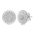 1/50 Ctw Round Cut Diamond Earrings in Sterling Silver
