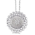 Silver Round Bead Diamond Pendant