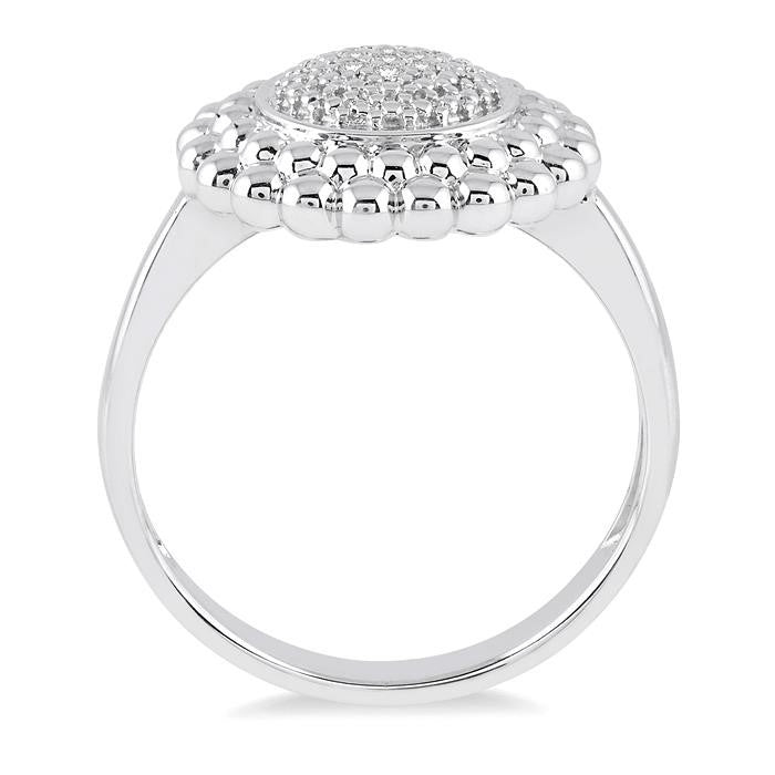 1/50 Ctw Round Cut Diamond Ring in Sterling Silver