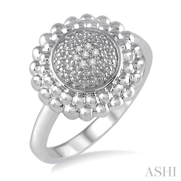 1/50 Ctw Round Cut Diamond Ring in Sterling Silver