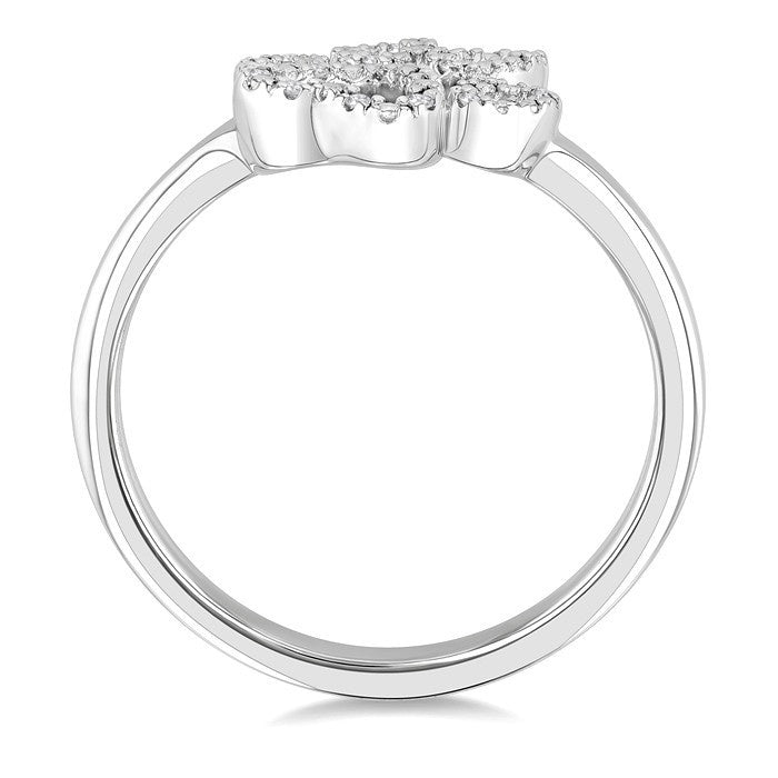 1/20 Ctw Dog Paw Round Cut Diamond Fashion Ring in Sterling Silver