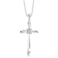 Maia Meadow Silver Cross Diamond Fashion Pendant