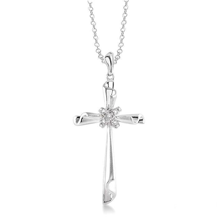 Maia Meadow Silver Cross Diamond Fashion Pendant