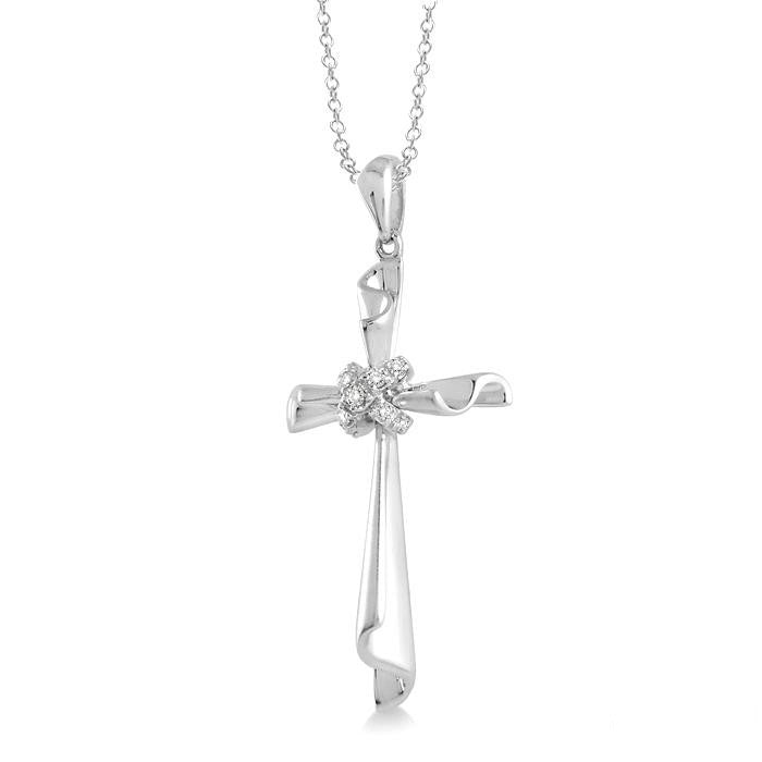 Maia Meadow Silver Cross Diamond Fashion Pendant