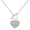 Silver Heart Toggle Diamond Fashion Necklace