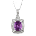 Sonata Silver Cushion Shape Gemstone & Diamond Pendant