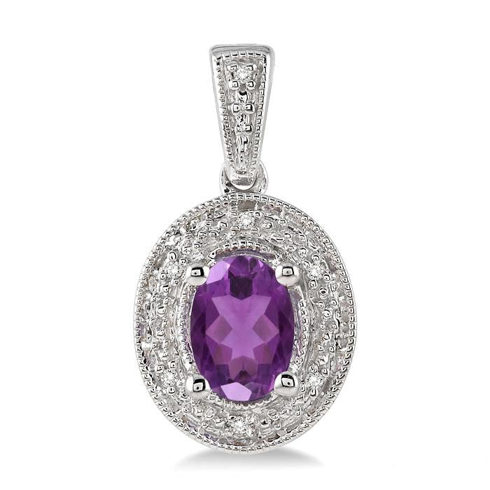 Oval Shape Silver Gemstone & Diamond Earrings