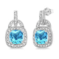 Silver Gemstone & Diamond Earrings
