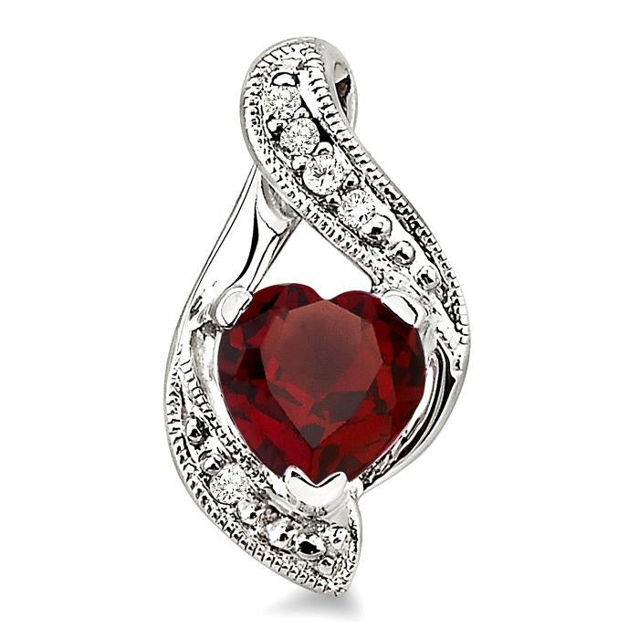 Heart Shape Silver Diamond & Gemstone Fashion Earrings